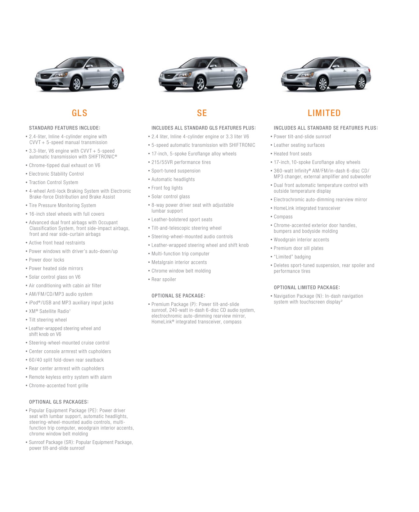 2009 Hyundai Sonata Brochure Page 30